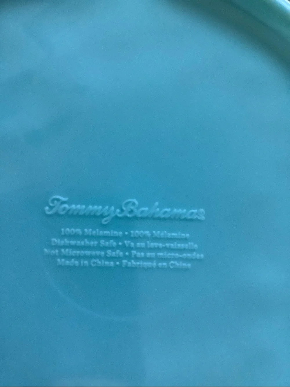 Tommy Bahama Aqua Blue Speckled Melamine  Bowls - Set of 5